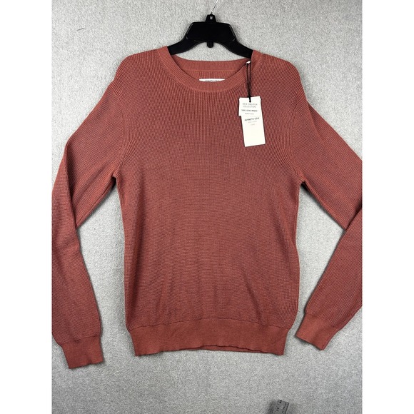 Kenneth Cole Sweater Mens Medium Pink Heather Crewneck Pullover Knit Soft New - Picture 1 of 8